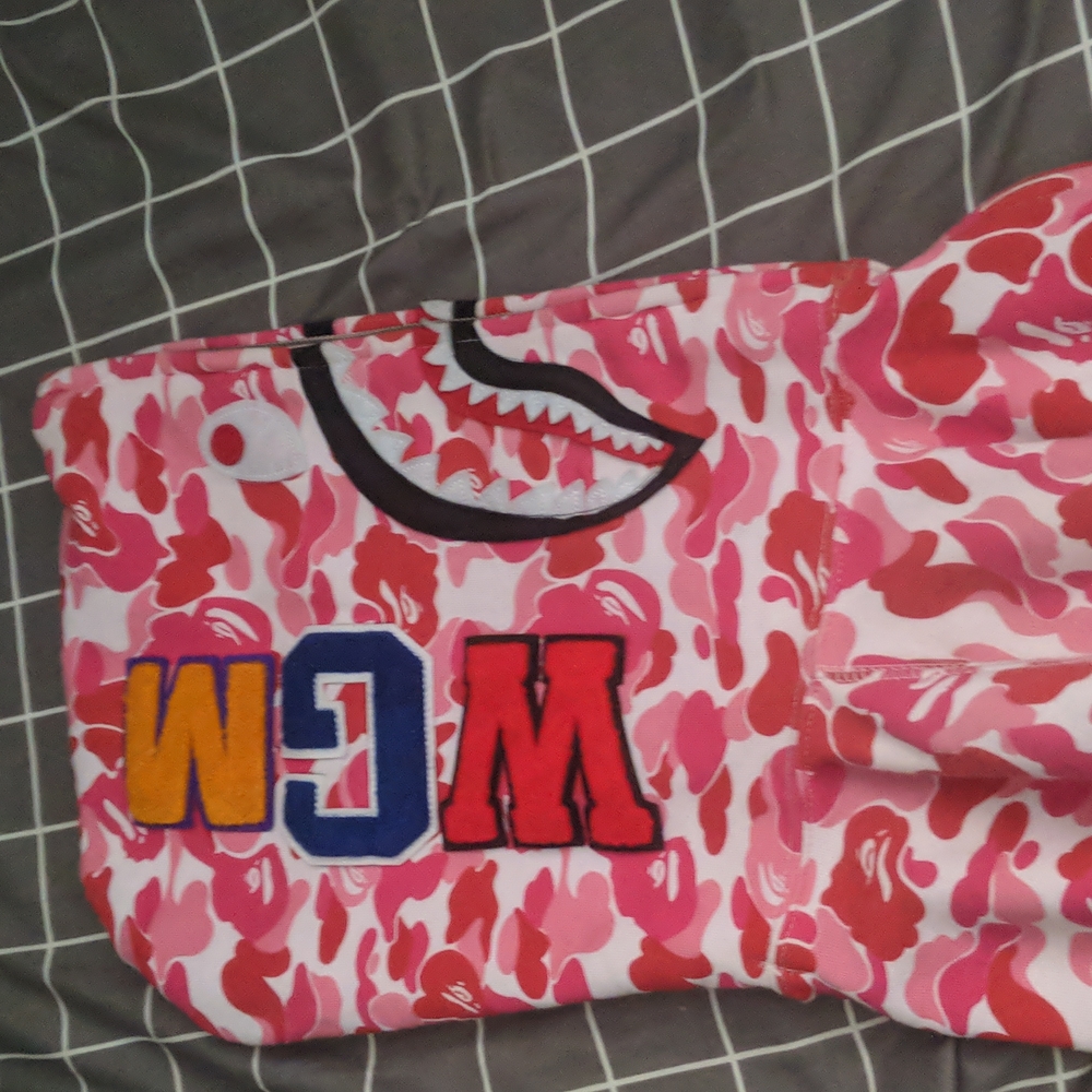 Bape Full Zip Hoodie Pink